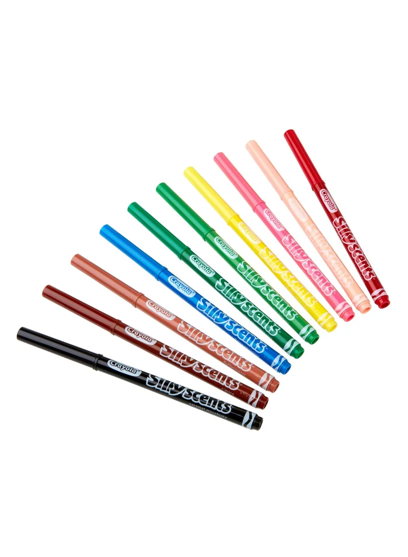 كرايولا 10 Ct Silly Scents Smash Ups, Slim Washable Markers